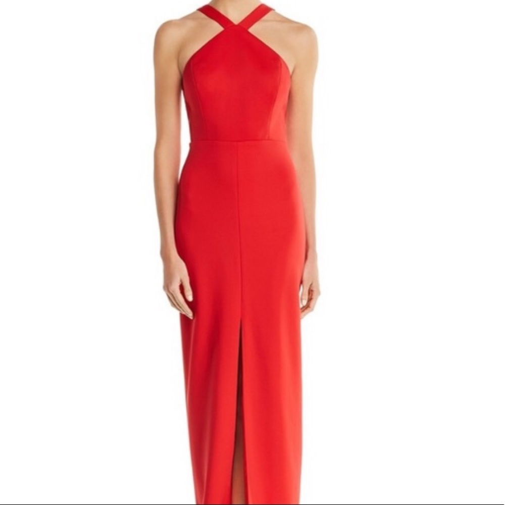 Aidan by Aidan Mattox red cutout scuba dress